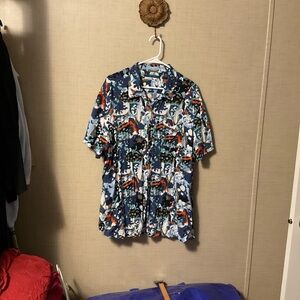 Perry Ellis Multicolor Abstract Button Down Shirt